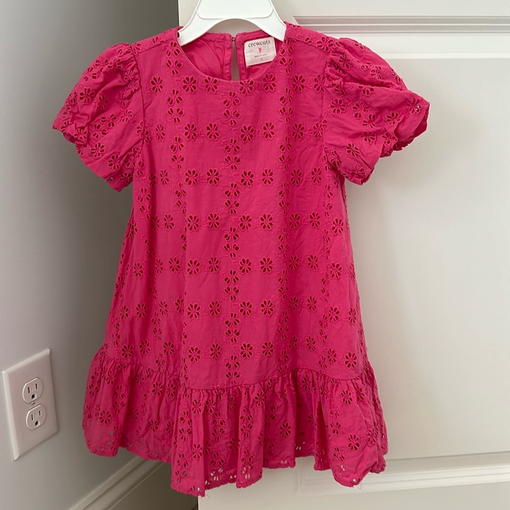 Crewcuts pink eyelet dress 4T